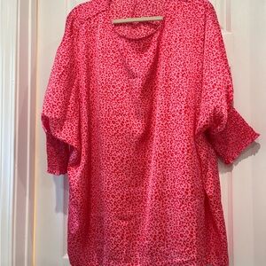 Pink Leopard Print Women's Top (satin)